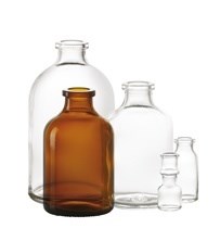 Afbeelding van 100 ml injectieflacon, amber, type 1 geblazen glas