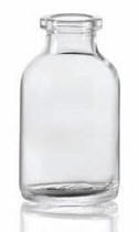 Afbeelding van 20 ml injectieflacon, helder, type 2 geblazen glas