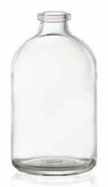 Afbeelding van 200 ml injectieflacon, helder, type 1 geblazen glas