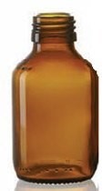 Afbeelding van 250 ml siroopfles, amber, type 3 geblazen glas