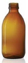 Afbeelding van 300 ml siroopfles, amber, type 3 geblazen glas