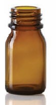 Afbeelding van 4 ml druppelfles, amber, type 3 geblazen glas