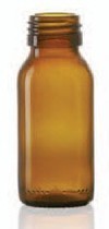 Afbeelding van 50 ml siroopfles, amber, type 3 geblazen glas