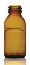 Afbeelding van 90 ml siroopfles, amber, type 3 geblazen glas