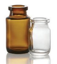 Afbeelding van 10 ml injectieflacon, amber, type 1 geblazen glas